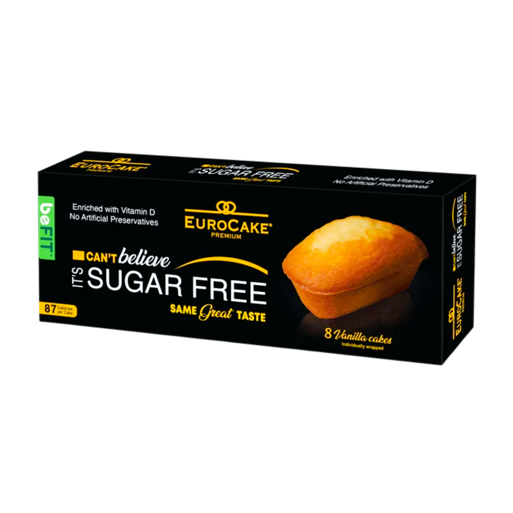 Be Fit, Euro Cake, 0% Added Sugar Vanilla Cake 8pcs