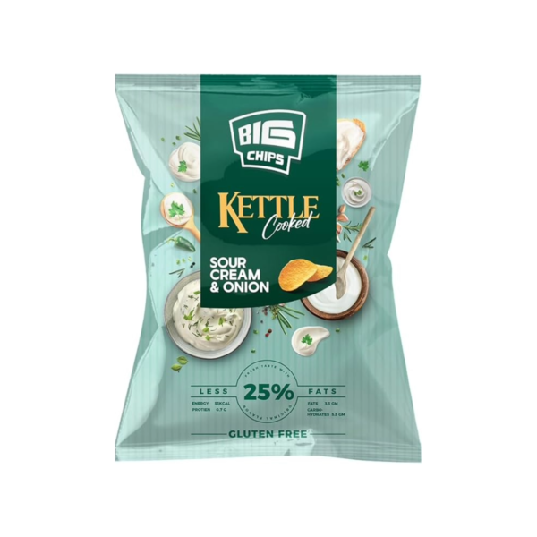 Big Chips Gluten Free Sour Cream & Onion Kettle Chips 100g