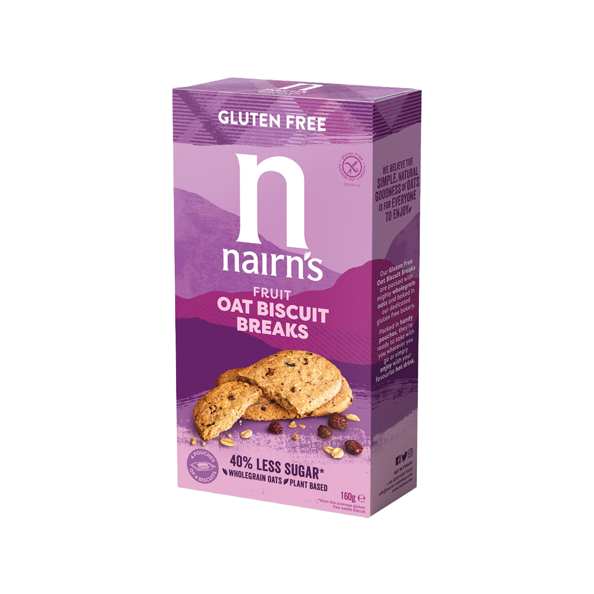 Nairin's Gluten Free Fruit Oat Biscuits 160g