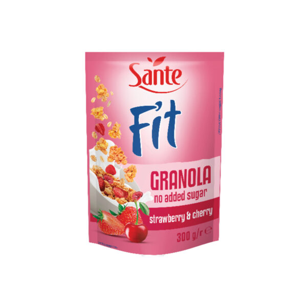 Sante Fit 0% Added Sugar Strawberry & Cherry Granola 300g