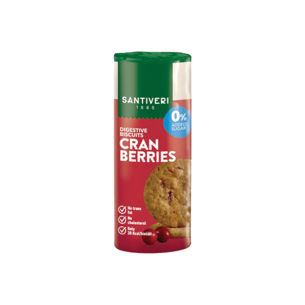 Santiveri 0% Added Sugar Cranberry Digestive 200g