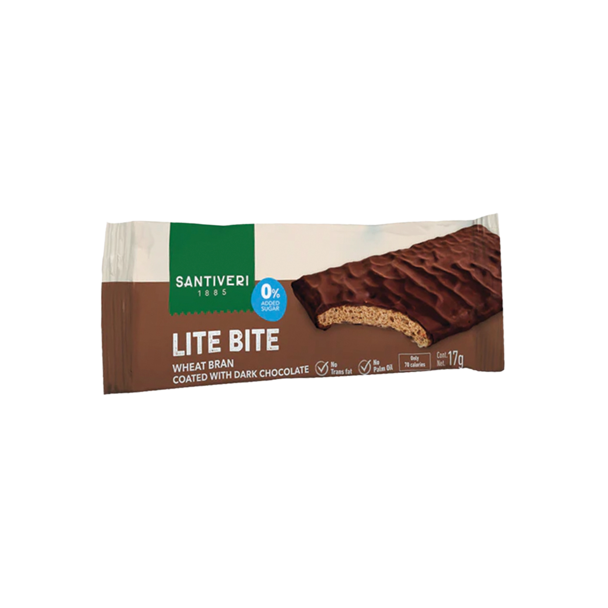 Santiveri 0% Added Sugar Lite Bite Dark Chocolate Biscuit 17g
