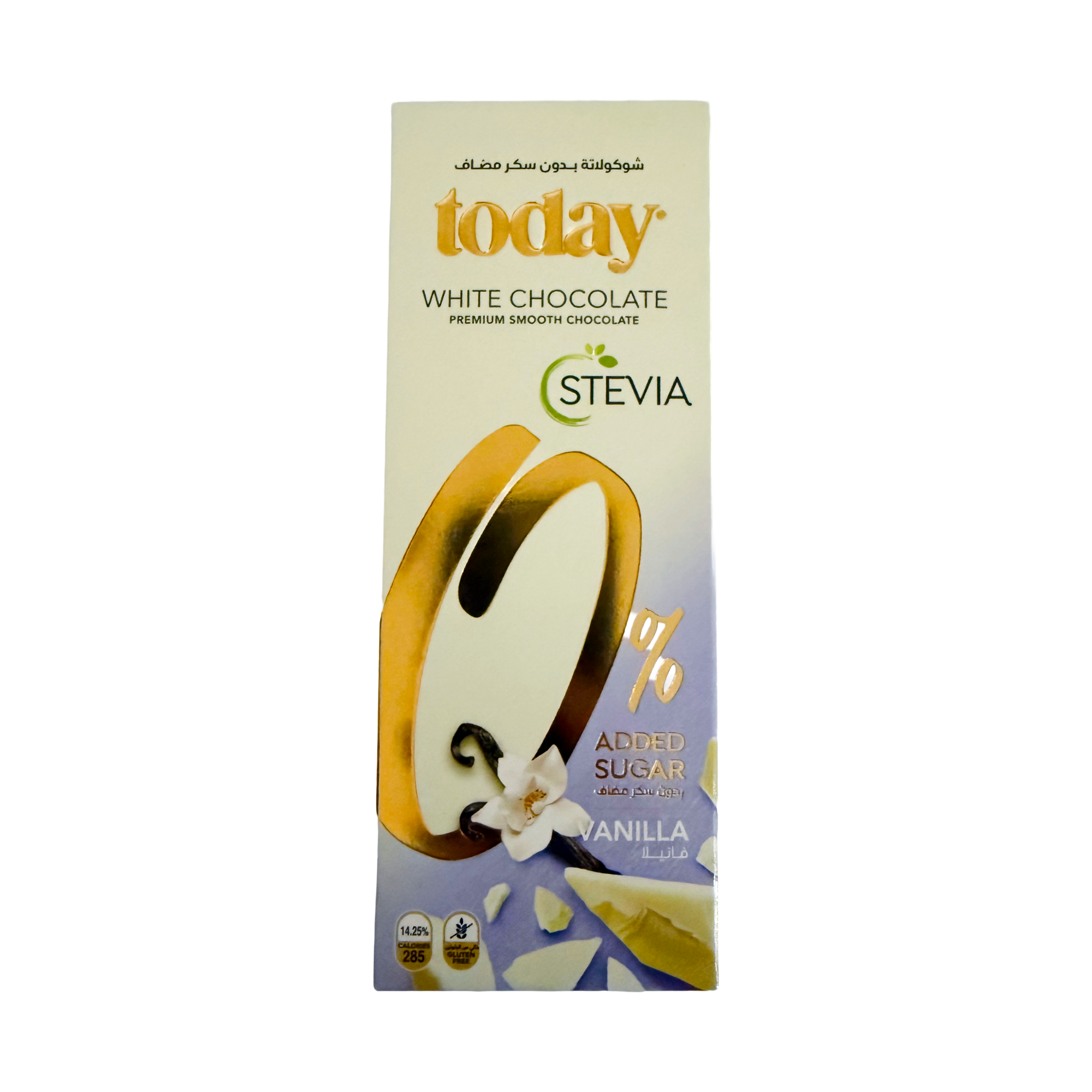 Today 0% Added Sugar Stevia Vanilla White Chocolate 60g