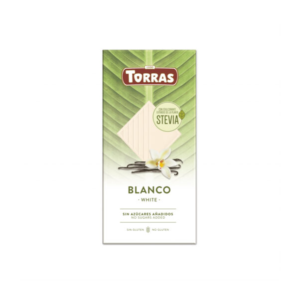 Torras 0% Added Sugar Stevia White Chocolate 100g