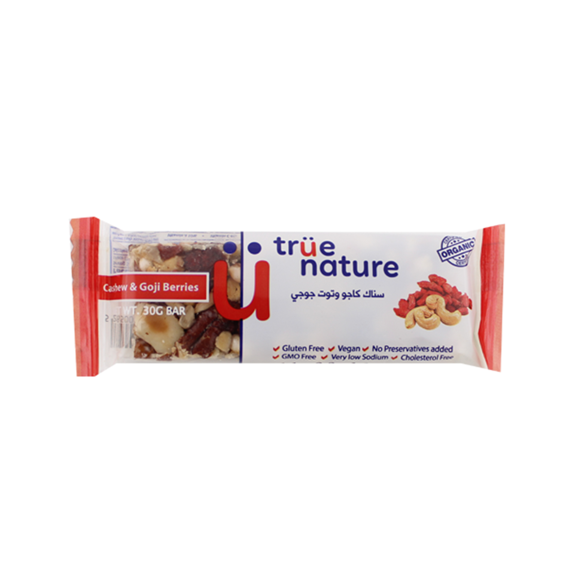 True Nature Organic Cashew & Goji Bar 30g